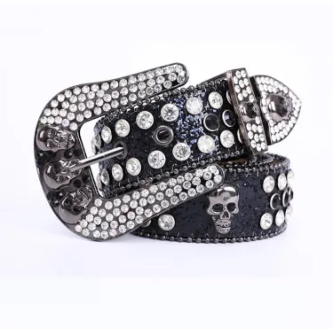 Cannabys Skull Rhinestone Belt